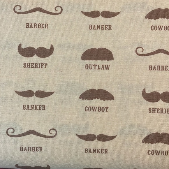 Mustache 100% cotton Fabric - Picture 2 of 3